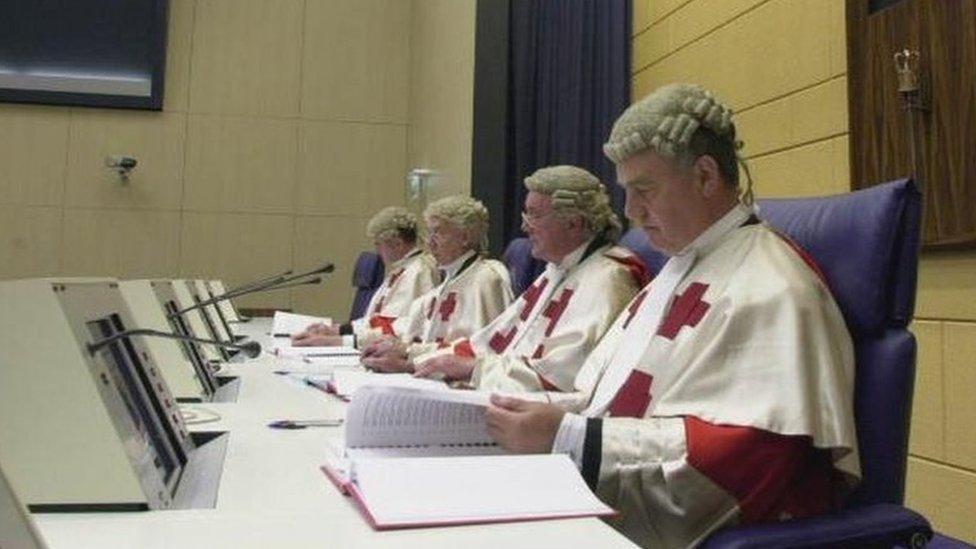 (From left) Lockerbie judges Lord Abernethy, Lord Coulsfield, Lord Sutherland - the presiding judge - and Lord MacLean