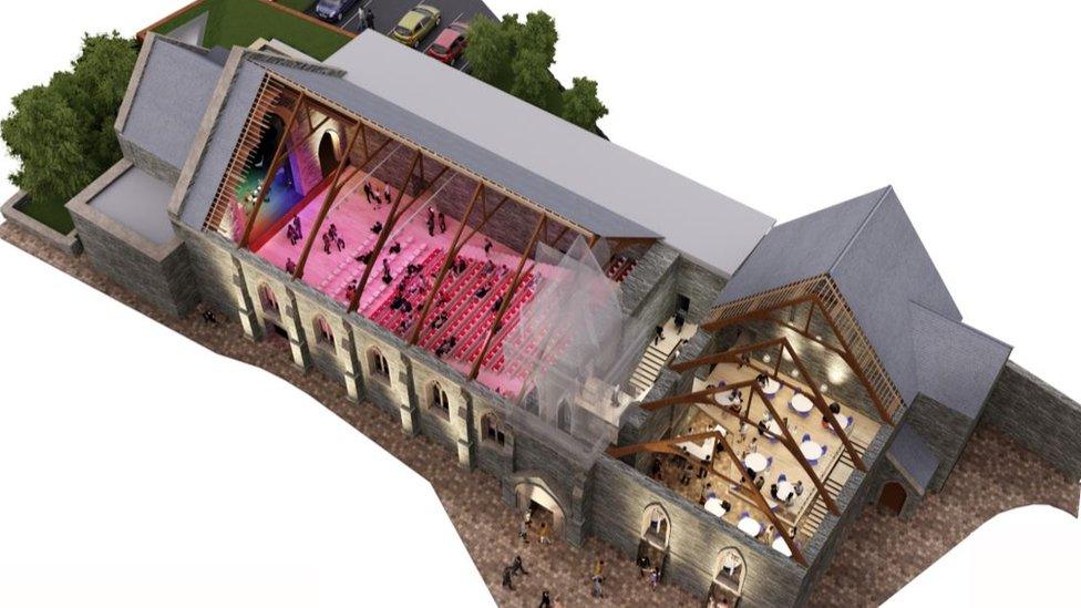 Artist impression of redevelopment of the Muni Arts Centre, Pontypridd