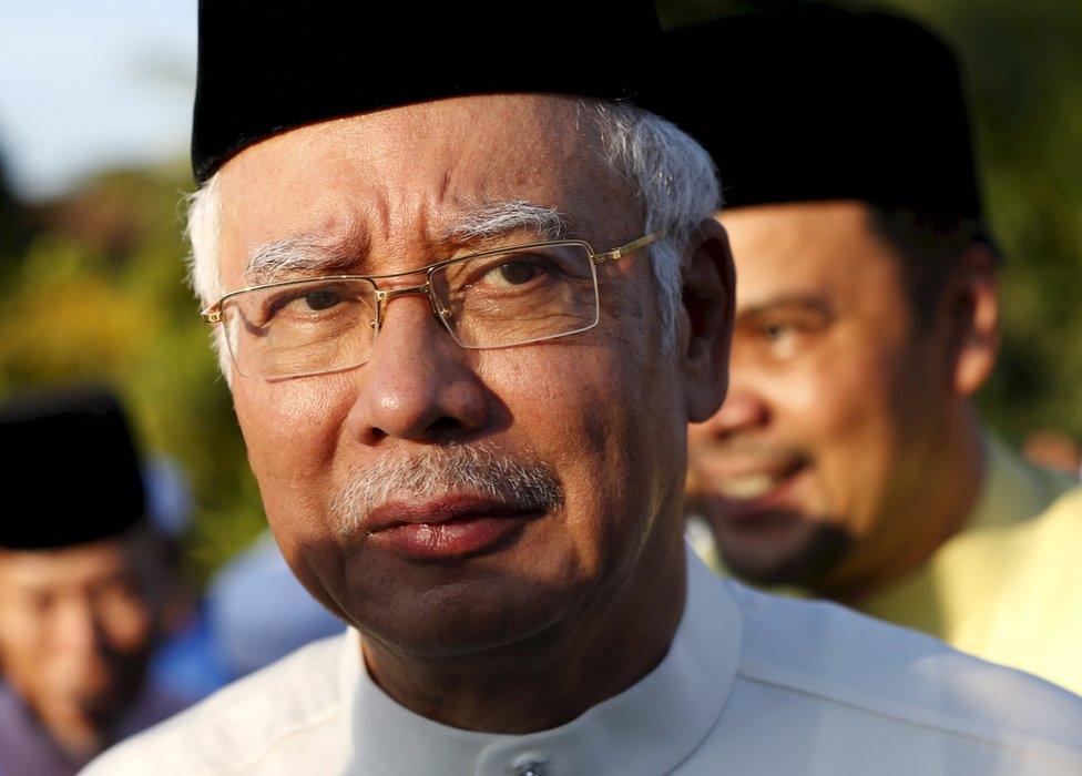 Malaysia's Prime Minister Najib Razak arrives for a news conference at a mosque outside Kuala Lumpur, Malaysia, in this 5 July 2015 file photo