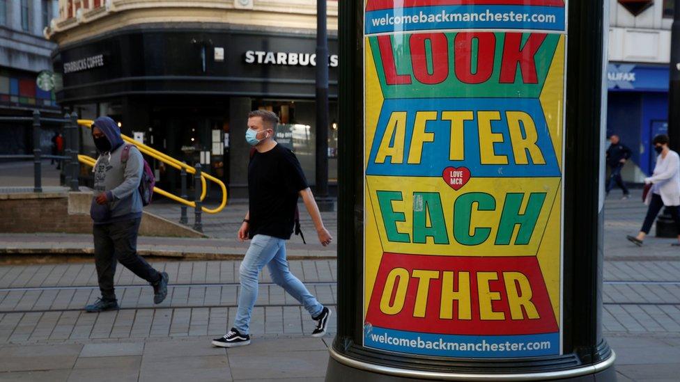 Coronavirus signage in Manchester