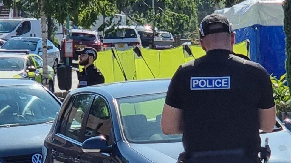 Police at Green Lane Road, North Evington