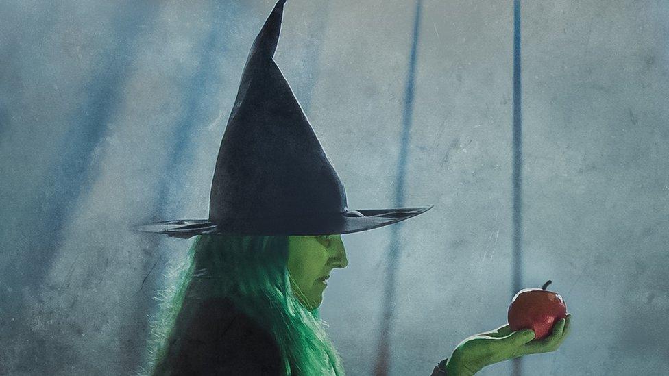 Witch with green skin
