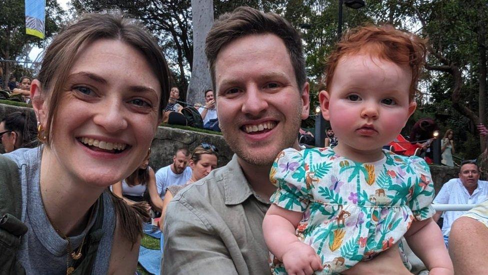 Tom Mills and his nine-month-old daughter Heidi