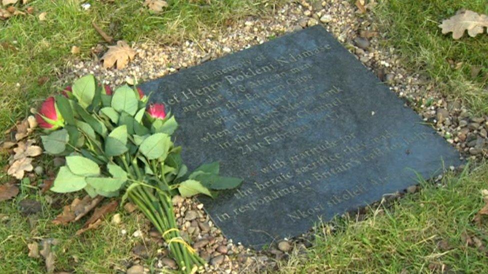 SS Mendi memorial plaque in Newtimber