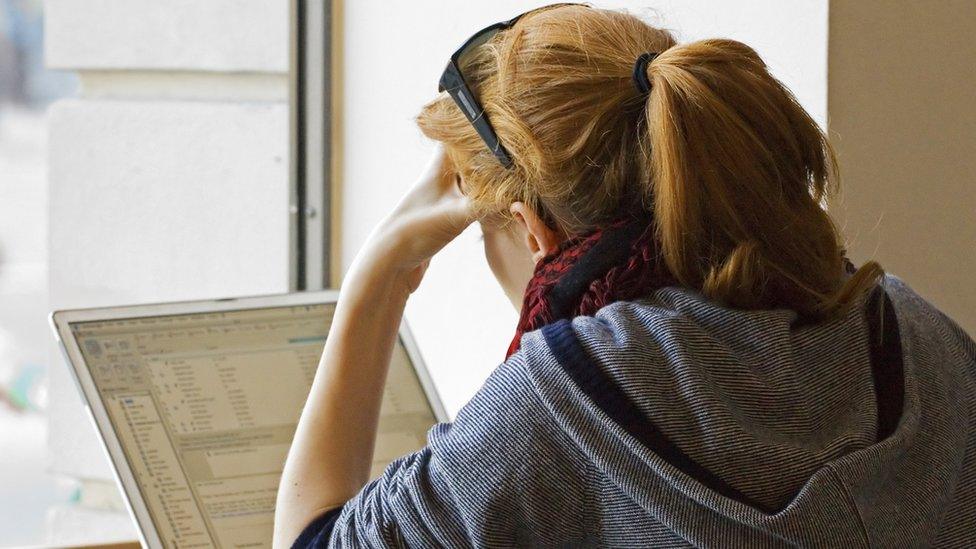 Girl at computer