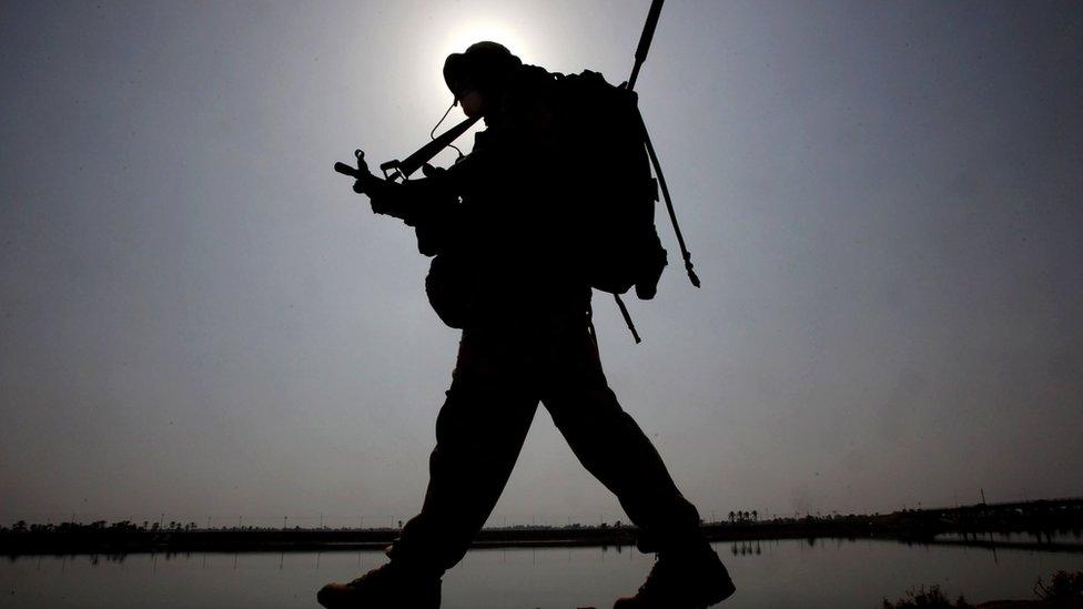 Soldier in silhouette (file image)