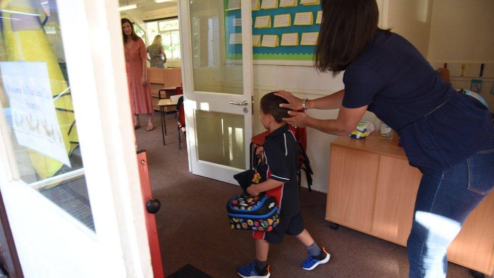 Child returns to his classroom in June