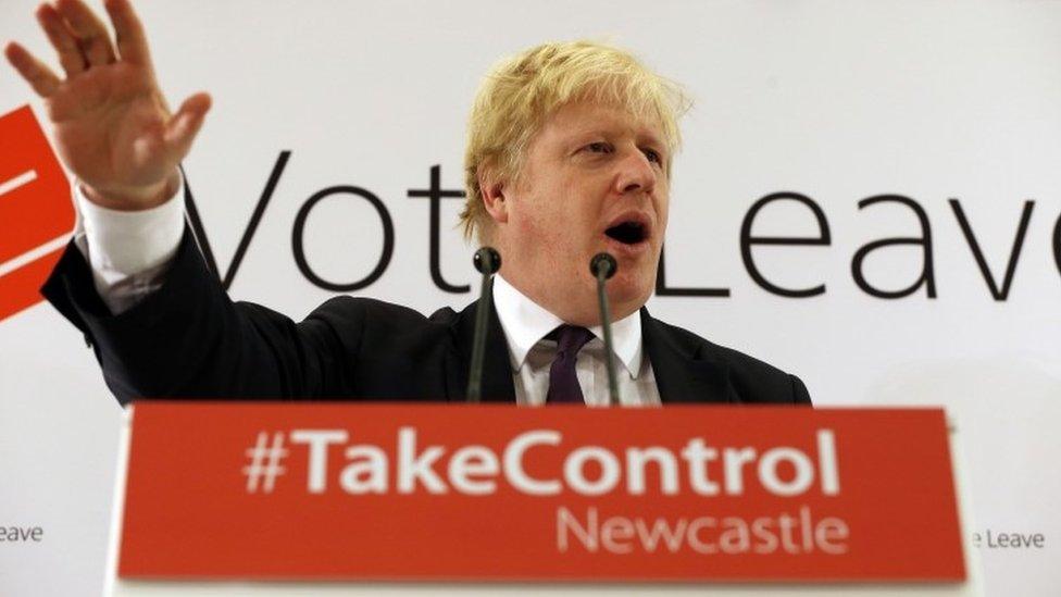 Boris Johnson at Vote Leave rally