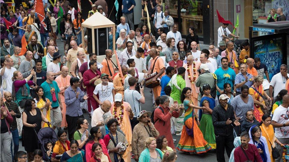 Festival goers in Leicester