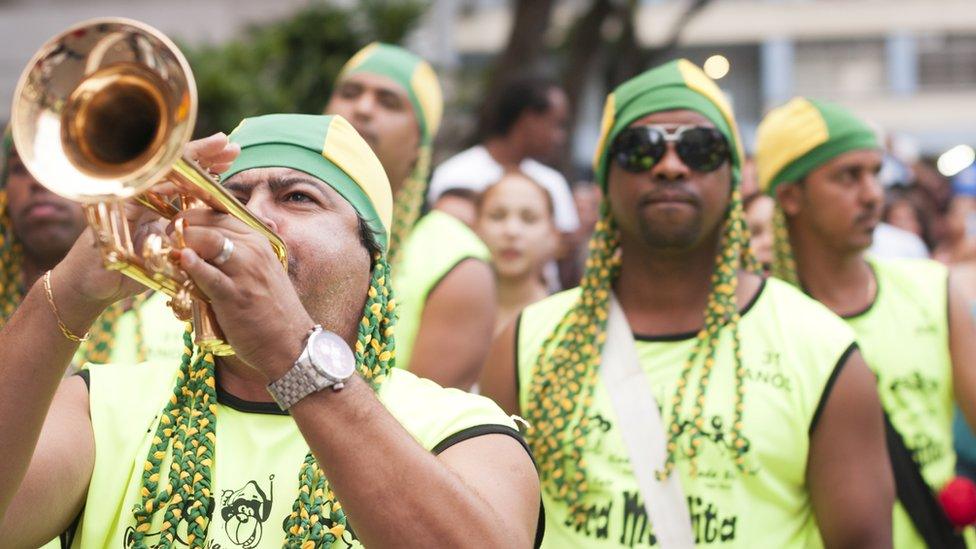 Band playing a horn