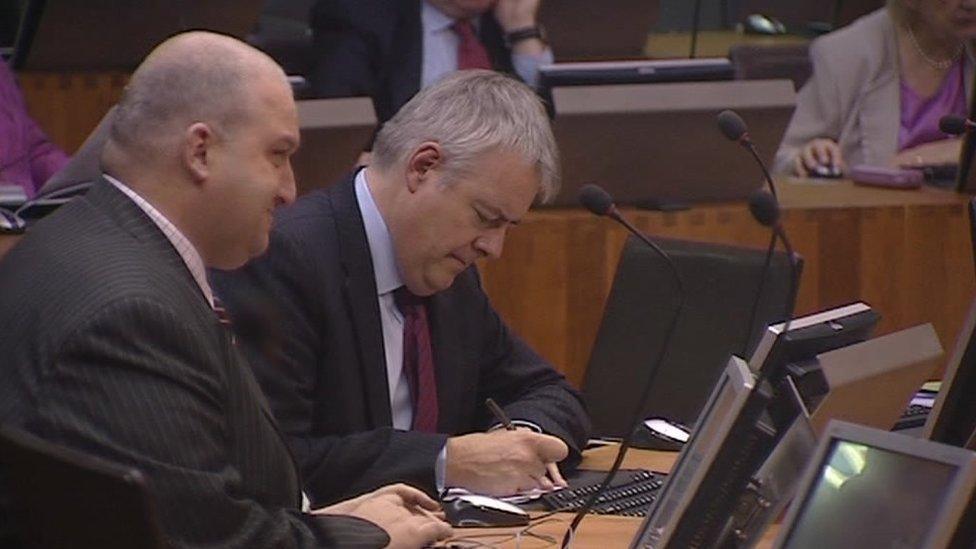 L-R: Carl Sargeant and Carwyn Jones in the Senedd