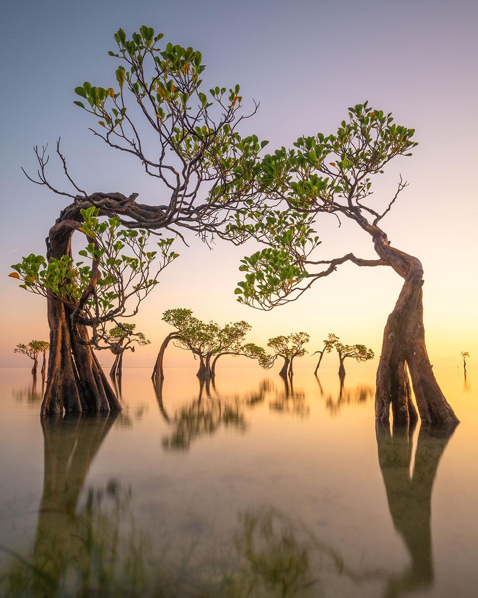 The sun rises along the peaceful beaches of East Sumba in Indonesia.