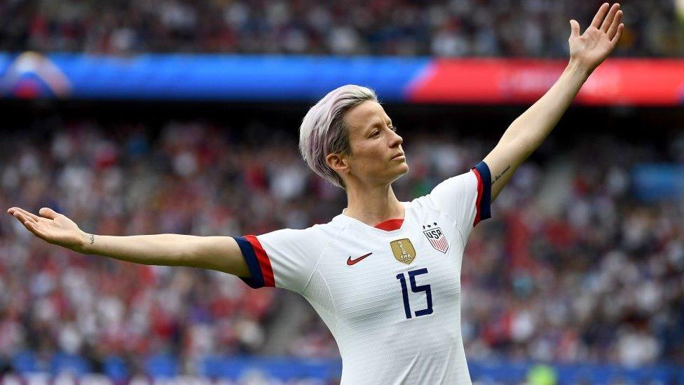 Megan Rapinoe celebrating a goal