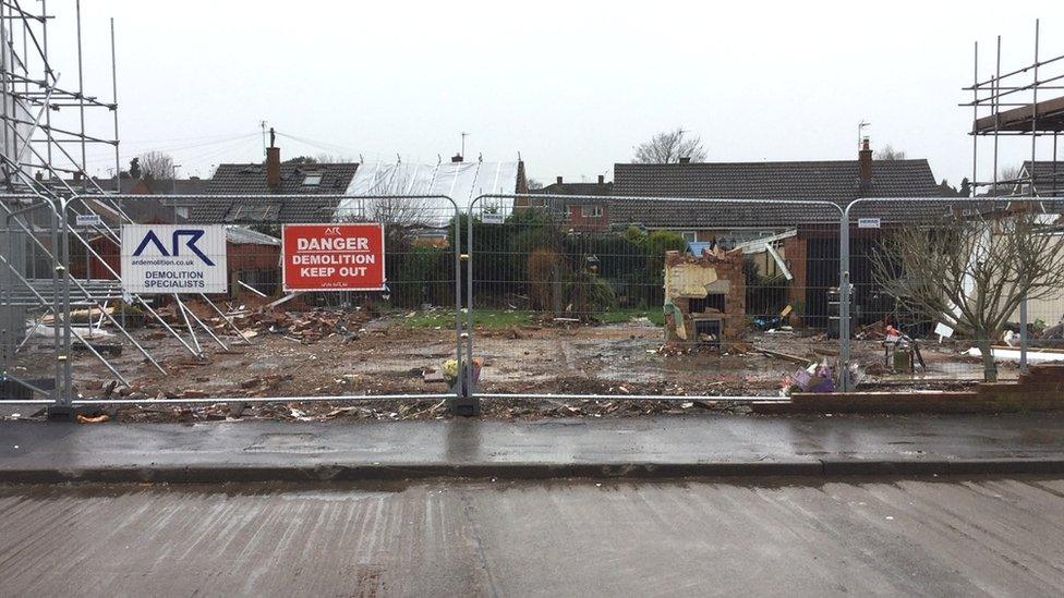 Two homes on Allington Drive, in Birstall, have been demolished