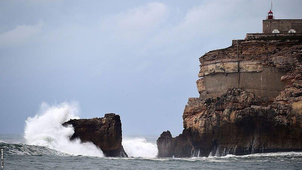 A view of a cliff in Nazare