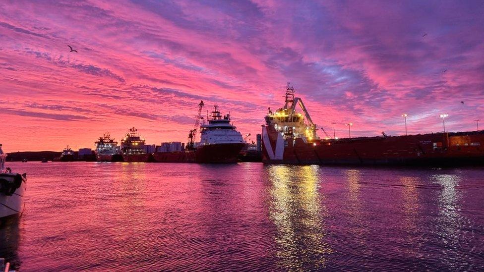 Aberdeen harbour sunrise