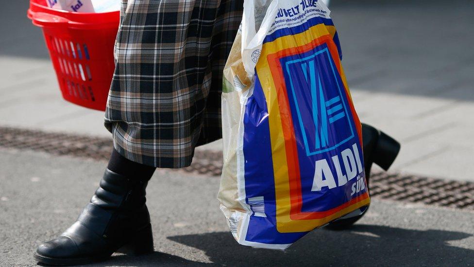 Aldi shopper in Germany