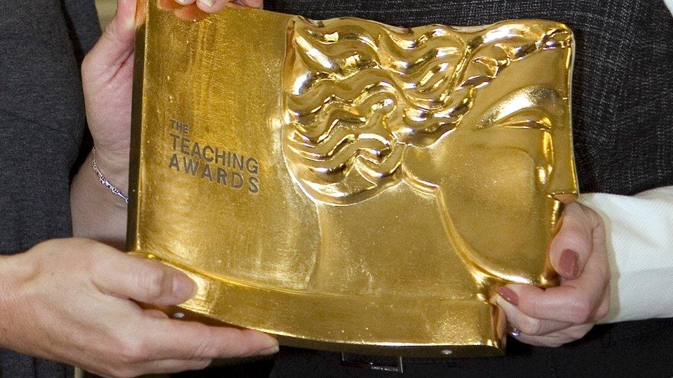 Pearson Teaching Awards trophy