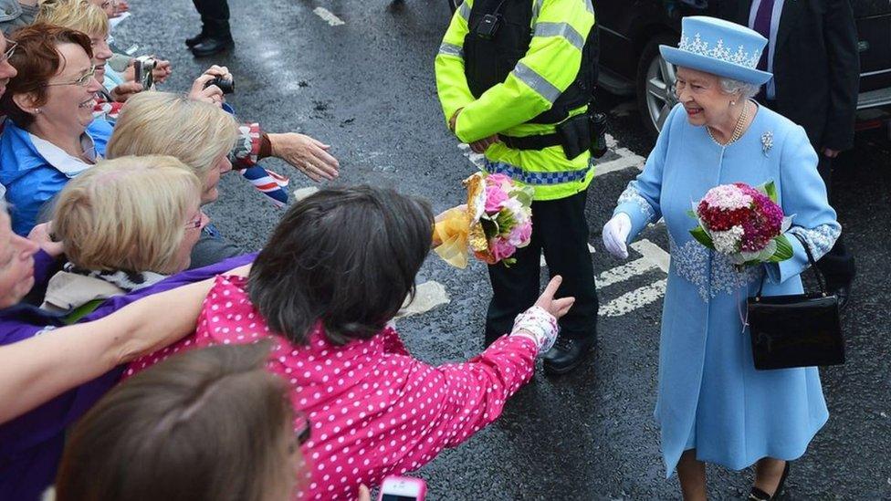 Queen visiting Macartin's Cathedral in Northern Ireland