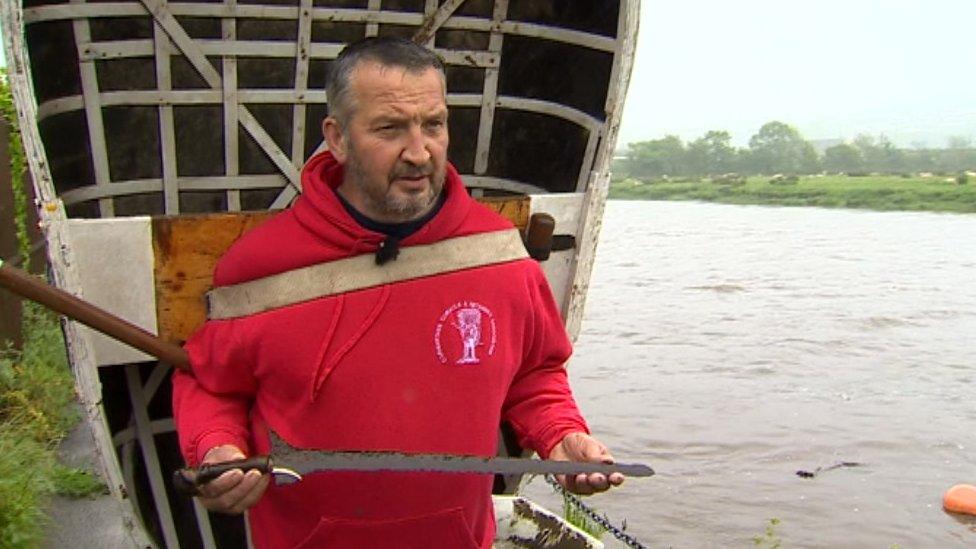 Andrew Davies with the sword
