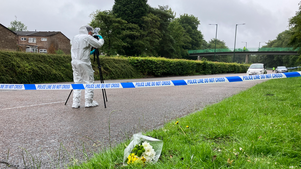 Flowers at the scene