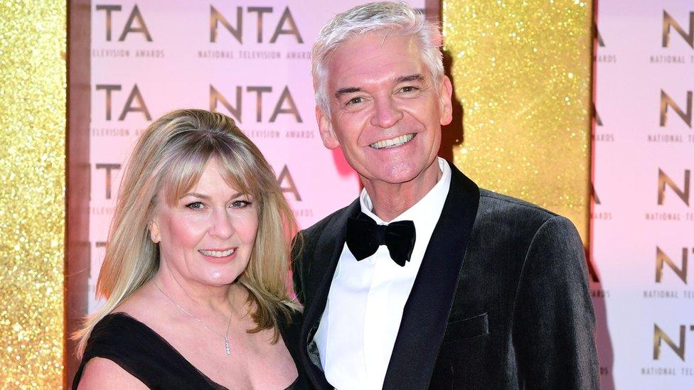 Phillip Schofield and his wife Stephanie Lowe during the National Television Awards at London"s O2 Arena