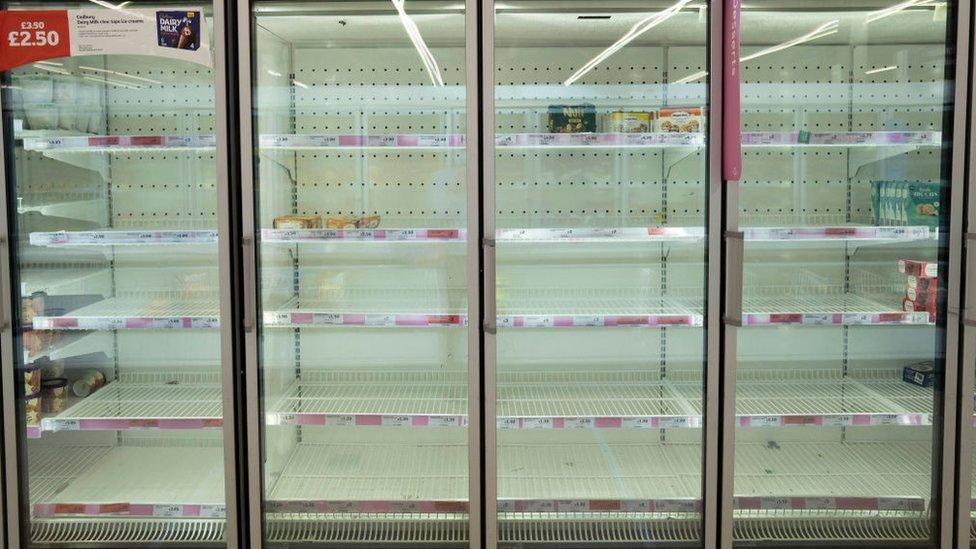 Empty freezers in Cardiff