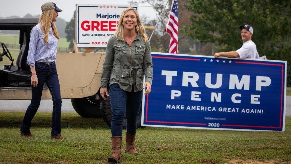 Marjorie Taylor Greene campaigning in Georgia