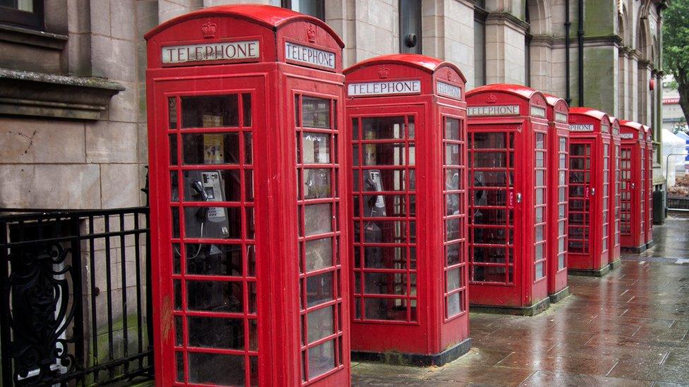 Red telephone boxes