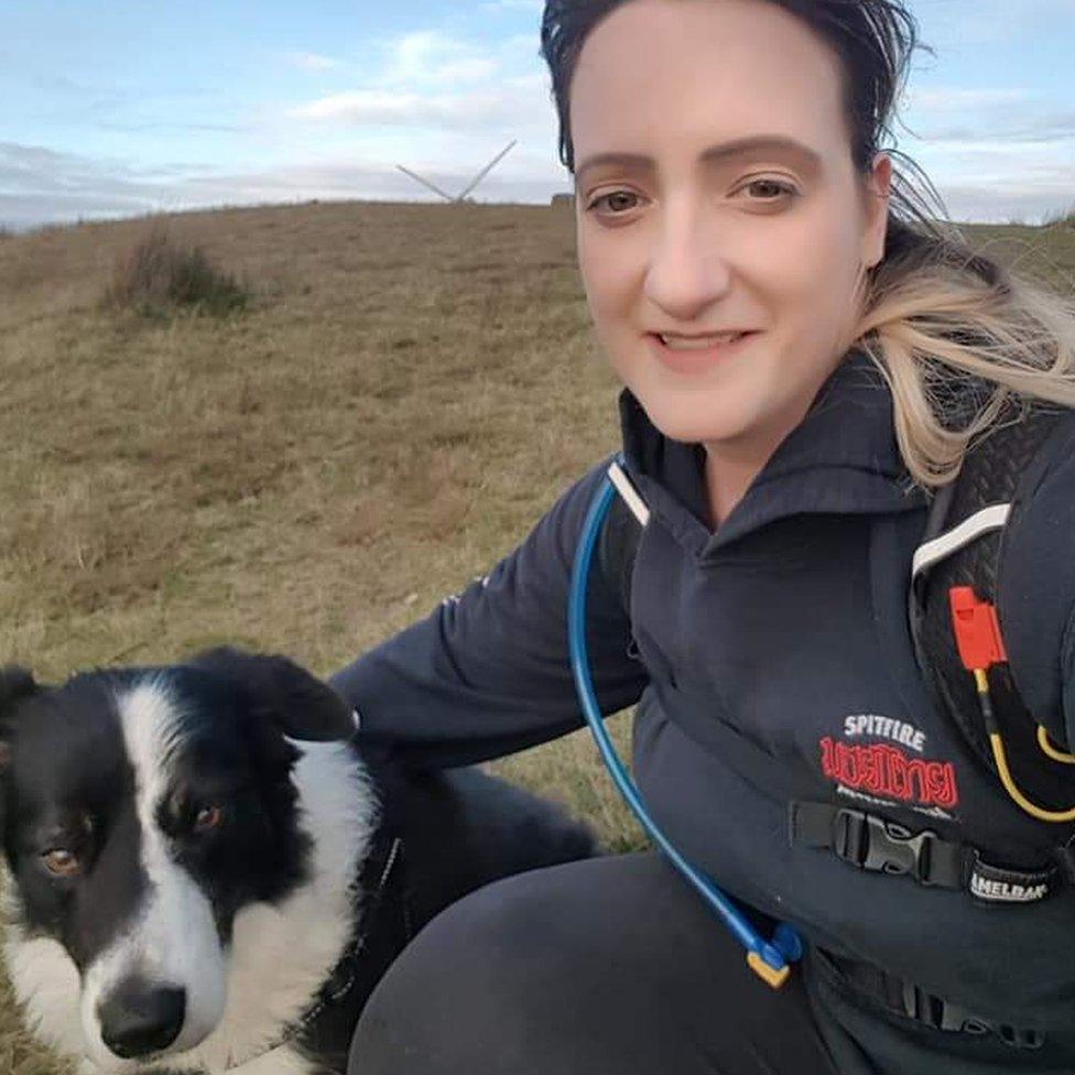 Alison Brown with her dog