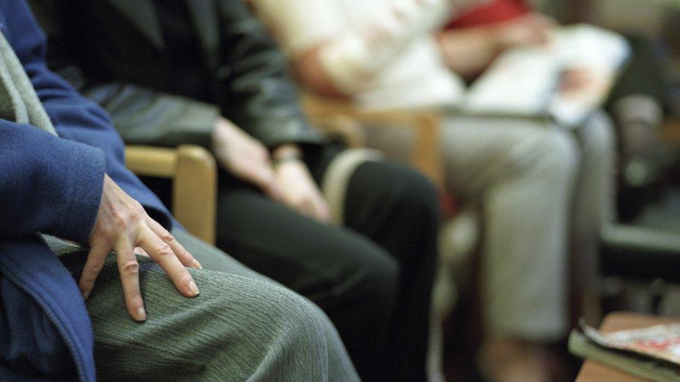 Patients waiting to be seen by a doctor