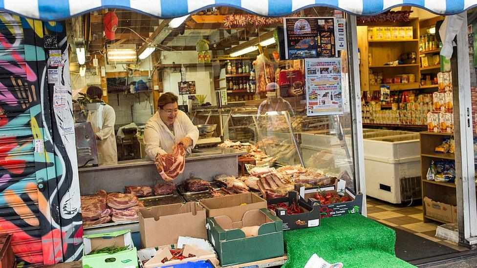 Butcher shop window