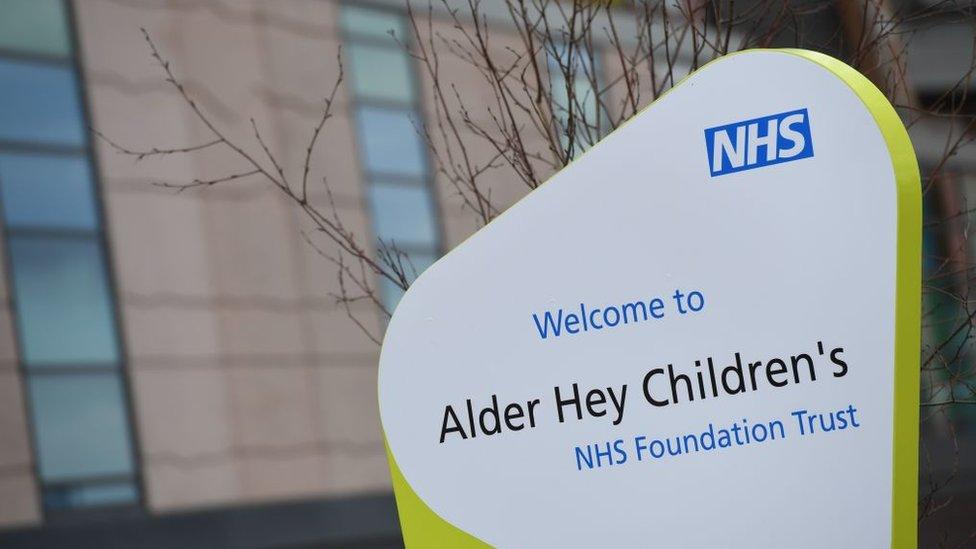 Sign at Alder Hey Children's hospital