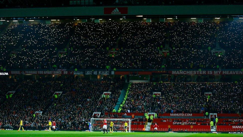 Middlesbrough fans at Old Trafford