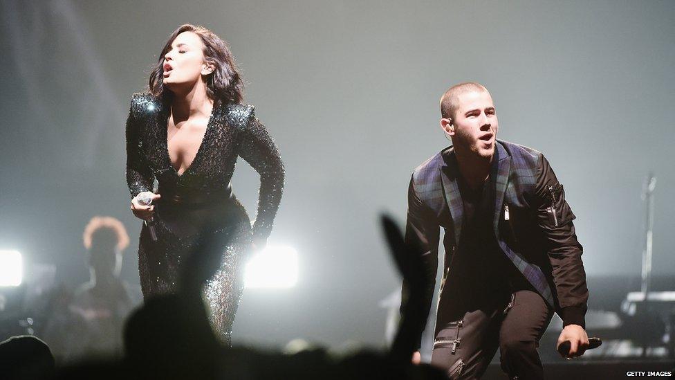 Demi Lovato and Nick Jonas