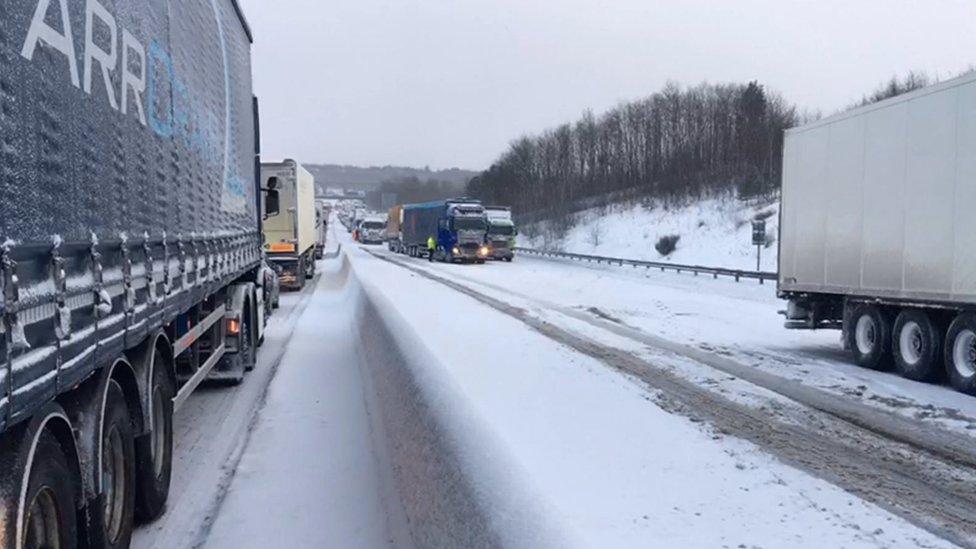 Snowy motorway