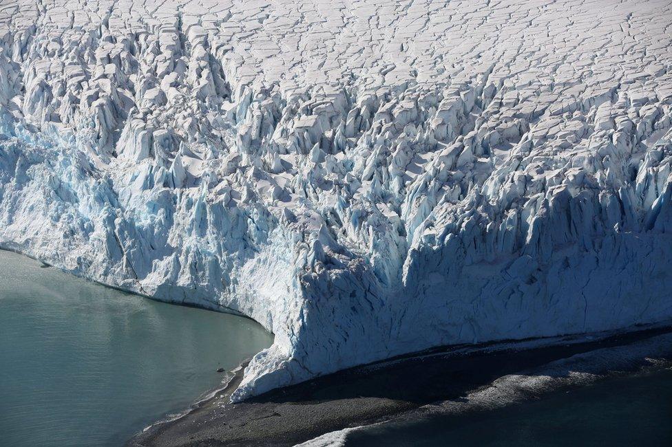 The edge of Antarctica seen from above