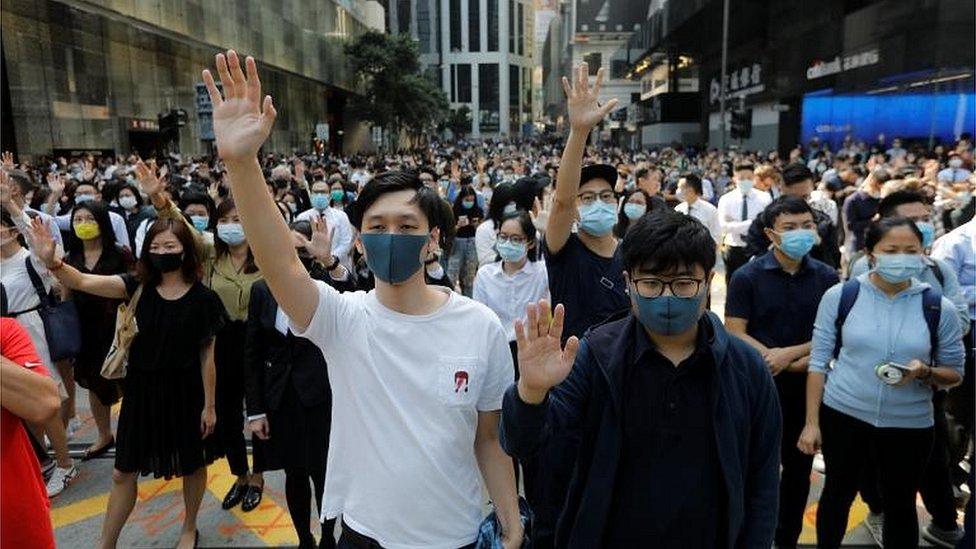 Protesters in Hong Kong