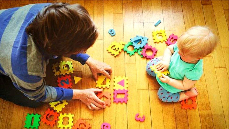 Child playing at home