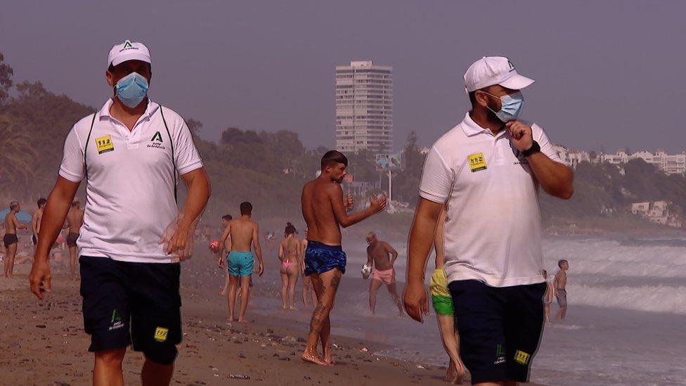 Sergio and Rafa (L) are among 3,000 new beach wardens recruited for the summer season