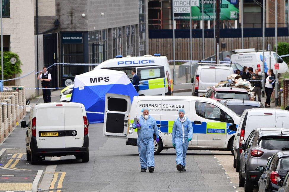 Police cordon in Hayes