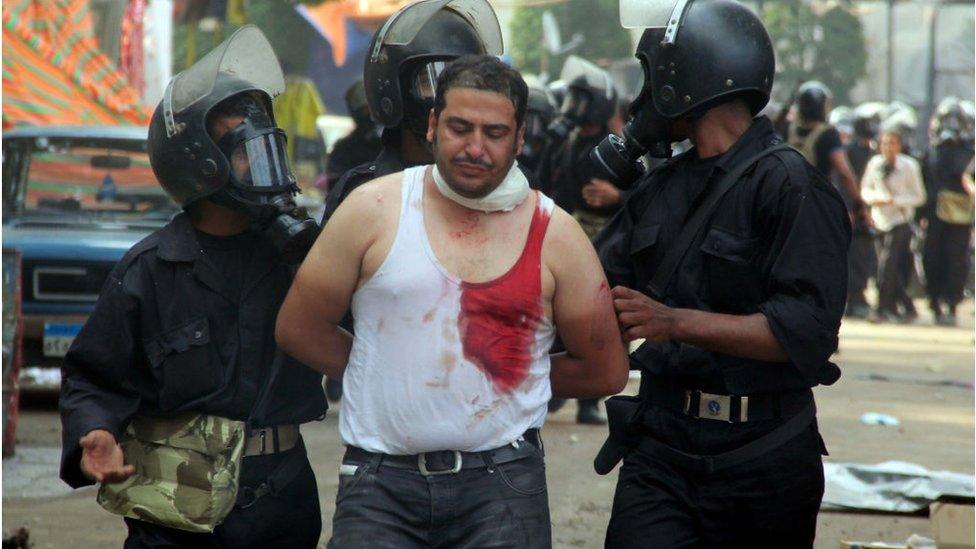 Man arrested by police in Cairo (14/08/2013)