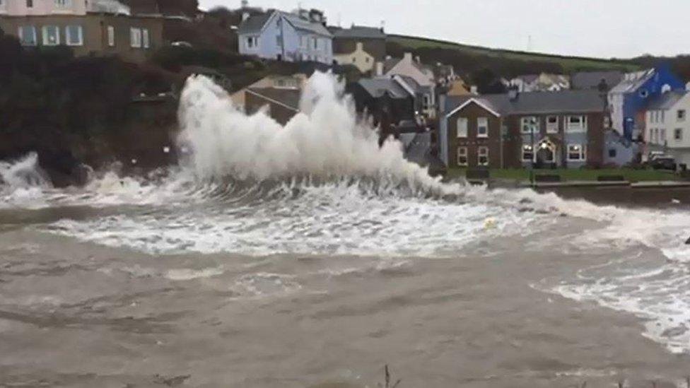 High tides in Little Haven, Pembrokeshire