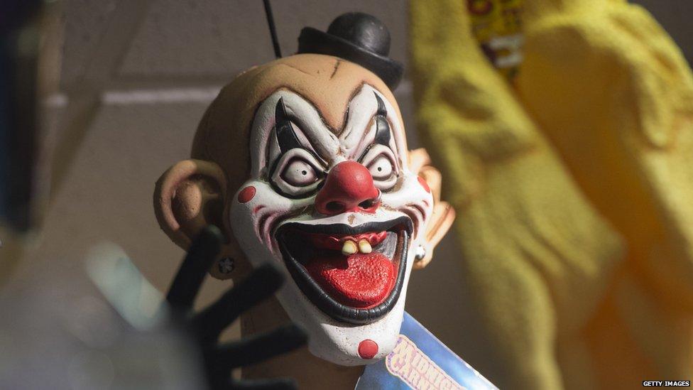 A scary clown mask