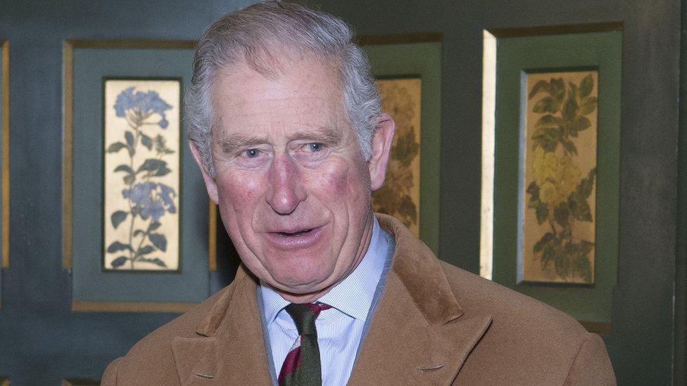 The Prince of Wales during a visit to Castell Coch