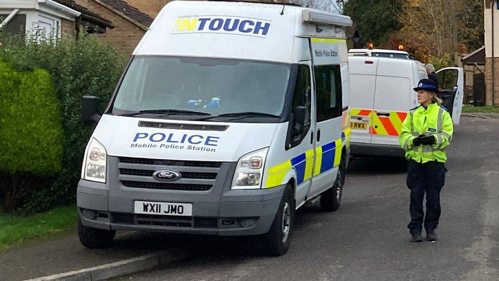 A police van in Wedmore Close