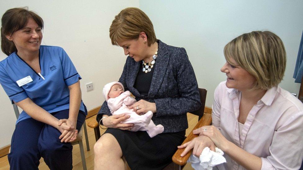 Nicola Sturgeon at St John's Hospital in Livingston