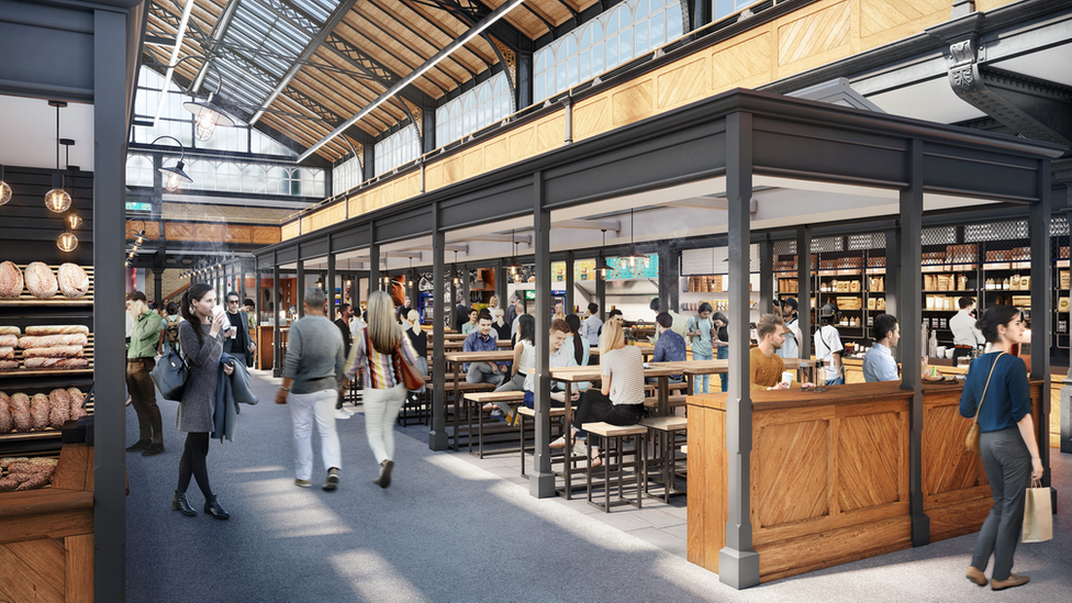 Mock-up image of what the market will look like after its renovation