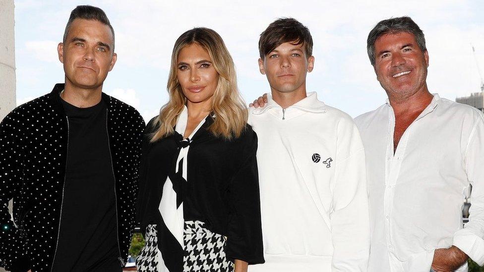 Robbie Williams, Ayda Field, Louis Tomlinson and Simon Cowell