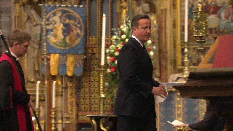 David Cameron at the memorial service